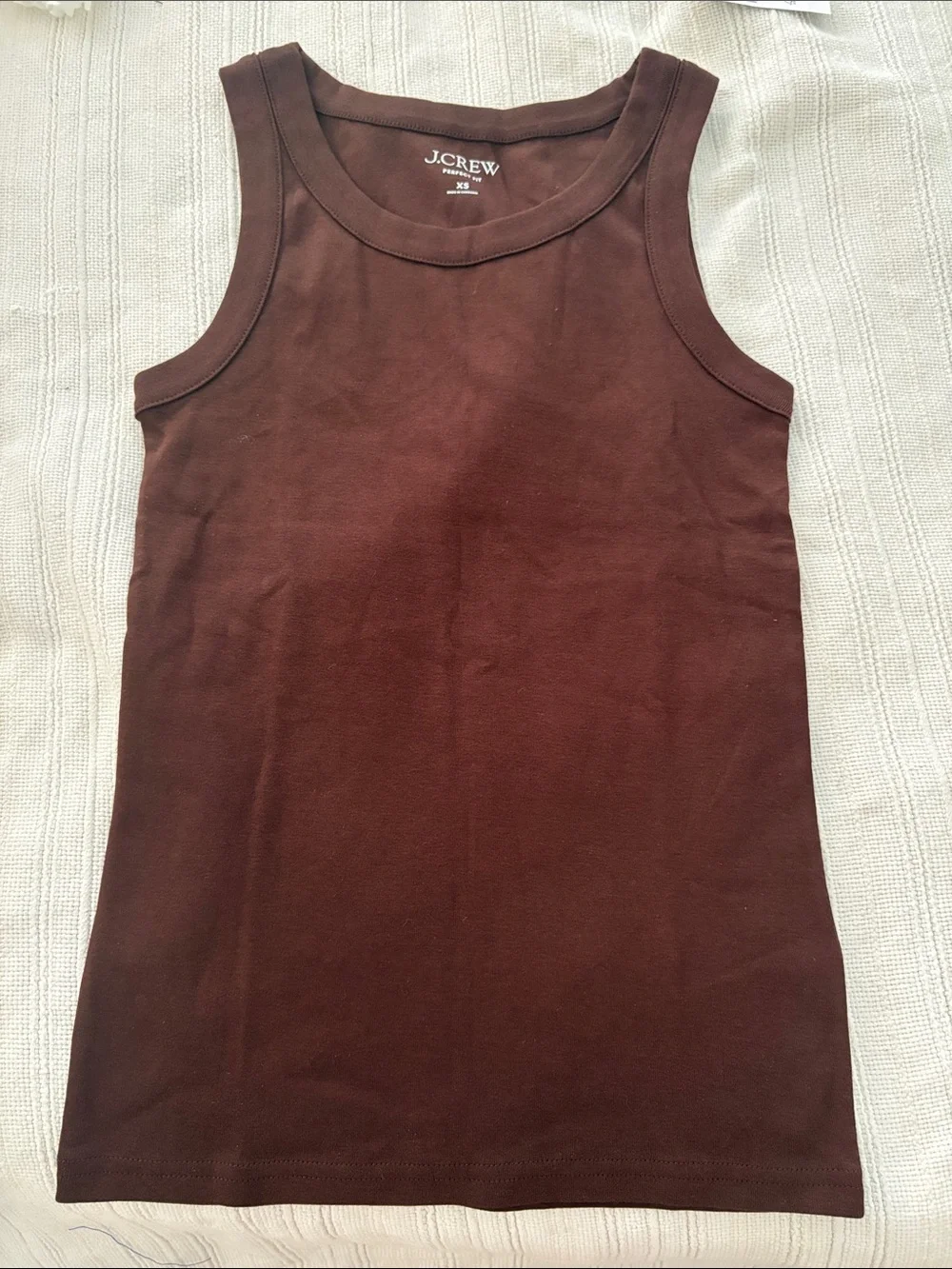 J CREW BROWN PERFECT TANK- XS NWT